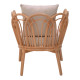 Πολυθρόνα Tania φυσικό rattan-λευκό μαξιλάρι 76x76x76εκ **