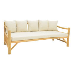 Καναπές Roziana φυσικό teak ξύλο 210x100x80εκ **