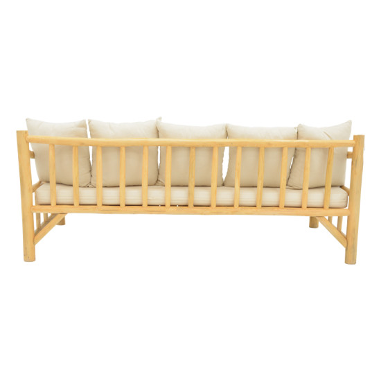 Καναπές Roziana φυσικό teak ξύλο 210x100x80εκ **