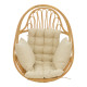 Κρεμαστή κούνια Jorg φυσικό rattan-κρεμ μαξιλάρι 80x59x105εκ **