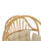 Κρεμαστή κούνια Jorg φυσικό rattan-κρεμ μαξιλάρι 80x59x105εκ **