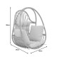 Κρεμαστή κούνια Jorg φυσικό rattan-κρεμ μαξιλάρι 80x59x105εκ **