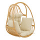 Κρεμαστή κούνια Jorg φυσικό rattan-κρεμ μαξιλάρι 80x59x105εκ **
