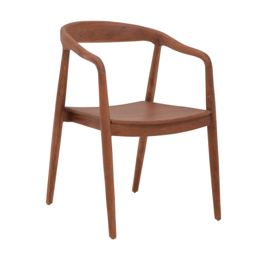 Πολυθρόνα Zonge σκελετός teak ξύλο σε καρυδί απόχρωση 54x57x76εκ **