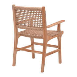 Πολυθρόνα Sponze σκελετός teak ξύλο- pe σχοινί σε φυσική απόχρωση 54x60x86εκ **