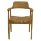 Πολυθρόνα Denverone φυσικό teak ξύλο και ψάθα 57x54x79εκ **