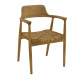 Πολυθρόνα Denverone φυσικό teak ξύλο και ψάθα 57x54x79εκ **