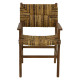 Πολυθρόνα Refane φυσικό teak ξύλο-ψάθα 55x60x85εκ **
