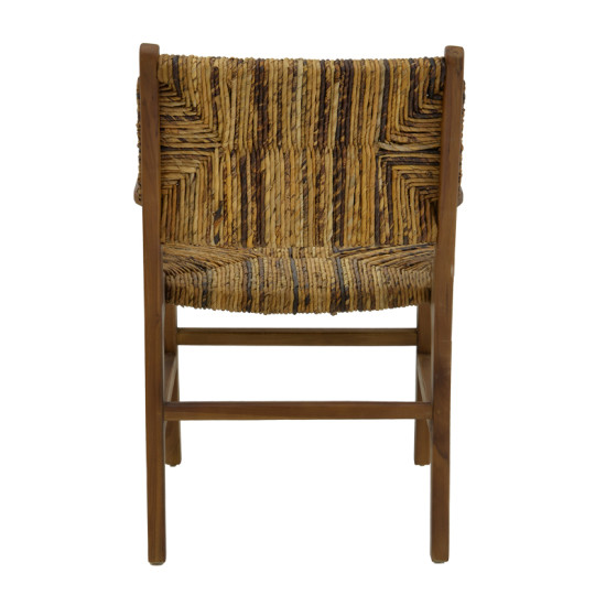 Πολυθρόνα Refane φυσικό teak ξύλο-ψάθα 55x60x85εκ **