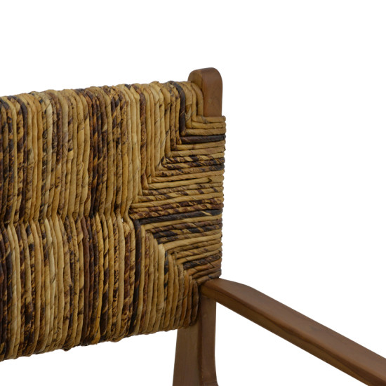 Πολυθρόνα Refane φυσικό teak ξύλο-ψάθα 55x60x85εκ **