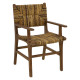 Πολυθρόνα Refane φυσικό teak ξύλο-ψάθα 55x60x85εκ **