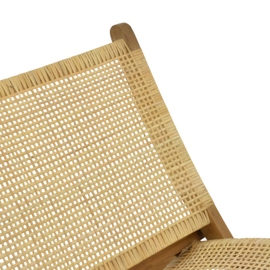 Πολυθρόνα Jerenze φυσικό teak ξύλο-φυσικό rattan 65x78x68εκ **
