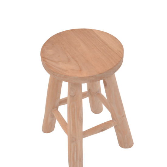 Σκαμπό Verenity teak ξύλο σε φυσική απόχρωση Φ30x45εκ **