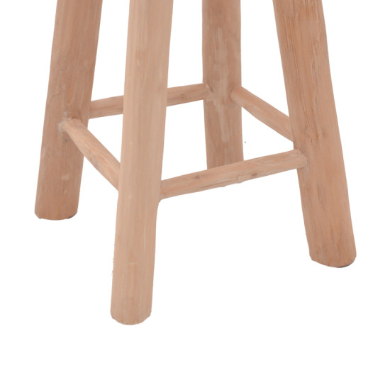 Σκαμπό Charloce teak ξύλο σε φυσική απόχρωση Φ35x62εκ **