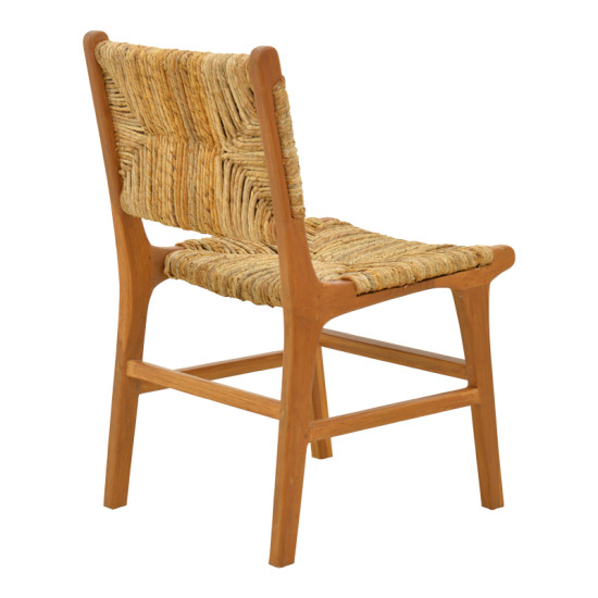 Καρέκλα Refane σκελετός teak ξύλο με ψάθα σε φυσική απόχρωση 50x58x85εκ **