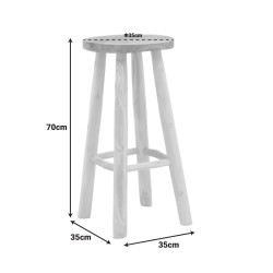Σκαμπό μπαρ Nusiwo teak ξύλο σε φυσική απόχρωση Φ35x70εκ ** Σκαμπό μπαρ Nusiwo teak ξύλο σε φυσική απόχρωση Φ35x70εκ **