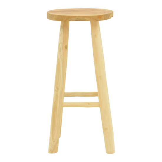 Σκαμπό μπαρ Nusiwo teak ξύλο σε φυσική απόχρωση Φ35x70εκ **