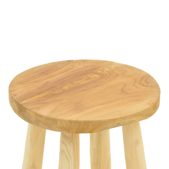 Σκαμπό μπαρ Nusiwo teak ξύλο σε φυσική απόχρωση Φ35x70εκ ** Σκαμπό μπαρ Nusiwo teak ξύλο σε φυσική απόχρωση Φ35x70εκ **