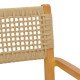 Πολυθρόνα Lengan σκελετός teak ξύλο σε φυσική απόχρωση-μπεζ σχοινί 54x52x80εκ **