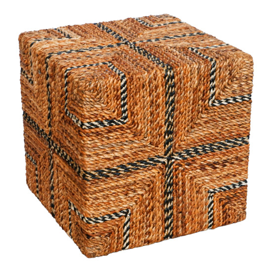 Σκαμπό Lerkmon Inart ψαθα σε φυσική απόχρωση 40x40x40εκ **