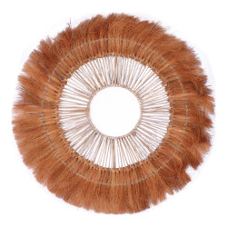 Διακοσμητικό τοίχου Ramine Inart μπανάνα ξύλο σε φυσική απόχρωση Φ70x10εκ **