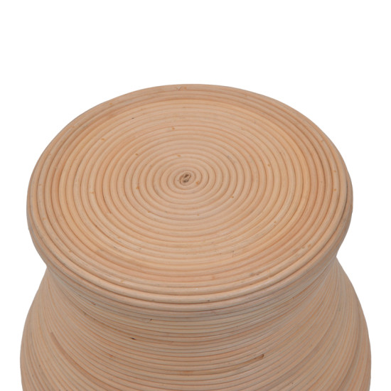 Σκαμπό Bulaten Inart rattan σε φυσική απόχρωση Φ45x45εκ **