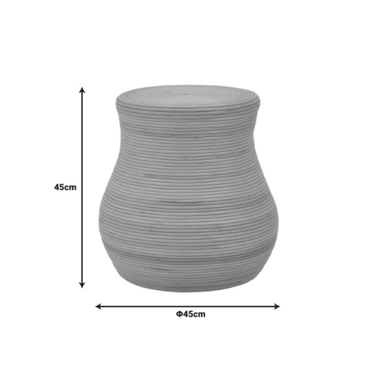 Σκαμπό Bulaten Inart rattan σε φυσική απόχρωση Φ45x45εκ **