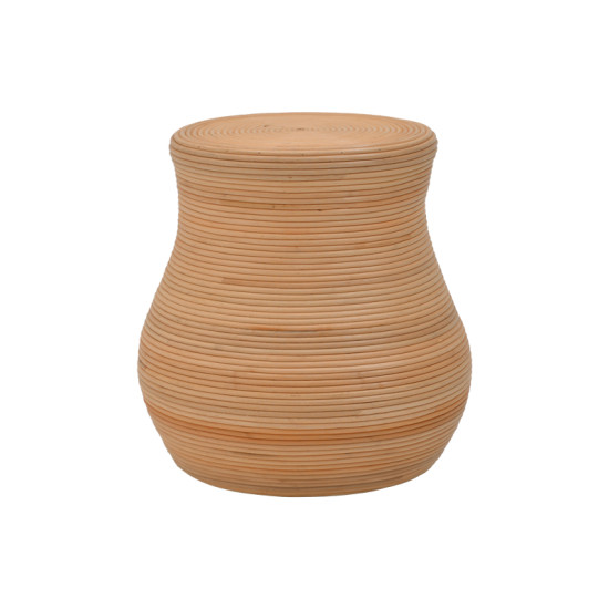 Σκαμπό Bulaten Inart rattan σε φυσική απόχρωση Φ45x45εκ **