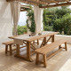 Τραπέζι Smarious teak ξύλο σε φυσική απόχρωση 250x100x78εκ **