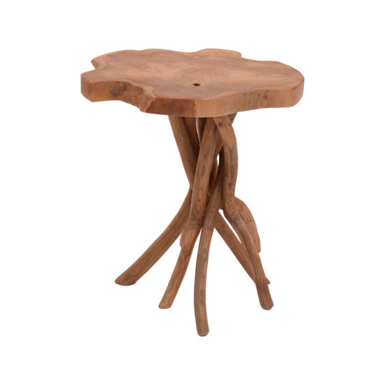 Βοηθητικό τραπέζι Ceniole teak ξύλο σε φυσική απόχρωση 44x42x40εκ **