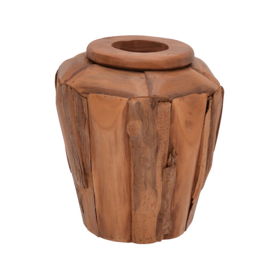 Διακοσμητικό βάζο Archean teak ξύλο σε φυσική απόχρωση Φ30x30εκ **