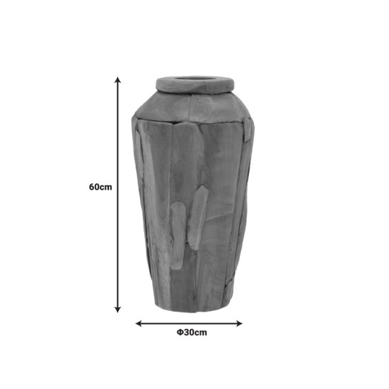 Διακοσμητικό βάζο Archean teak ξύλο σε φυσική απόχρωση Φ30x60εκ **