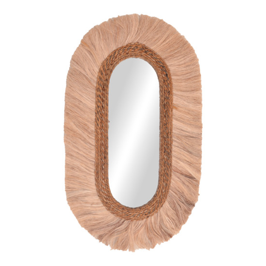 Καθρέπτης Nabore Inart abaca σε φυσικό χρώμα 55x4x96εκ **