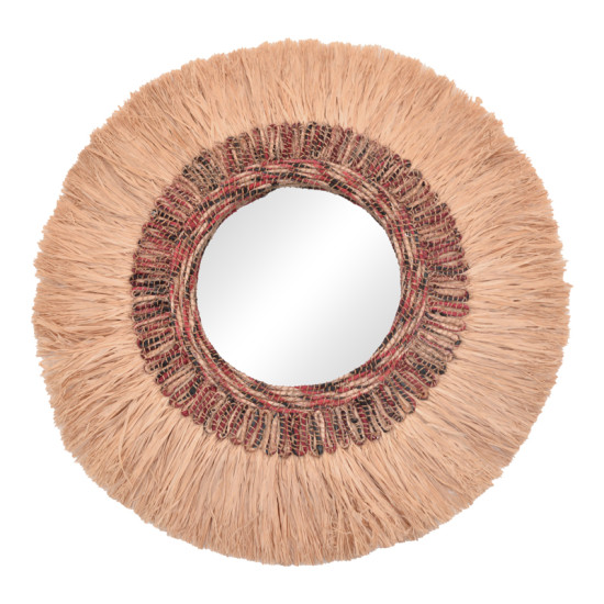 Καθρέπτης Paranome Inart sisal και abaca σε φυσικό χρώμα Φ115x4εκ **