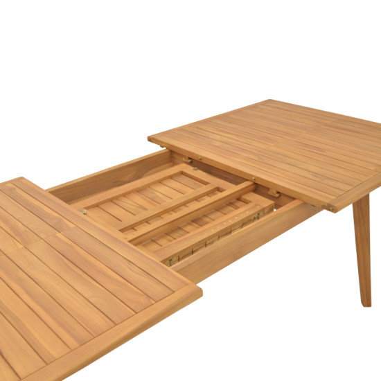 Τραπέζι Pino επεκτεινόμενο teak ξύλο σε φυσική απόχρωση 180/240x100x75εκ **
