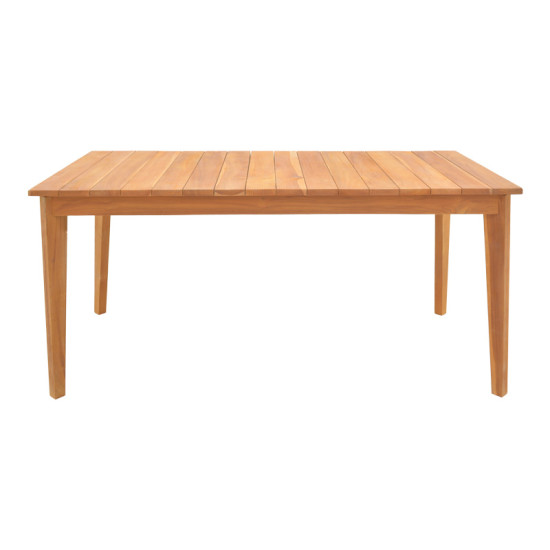 Τραπέζι Ory teak ξύλο σε φυσική απόχρωση 160x80x75εκ **