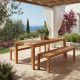 Τραπέζι Vocaly teak ξύλο σε φυσική απόχρωση 200x100x75εκ **