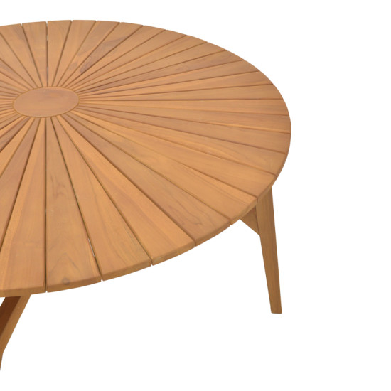 Τραπέζι Colen teak ξύλο σε φυσική απόχρωση Φ150x75εκ **