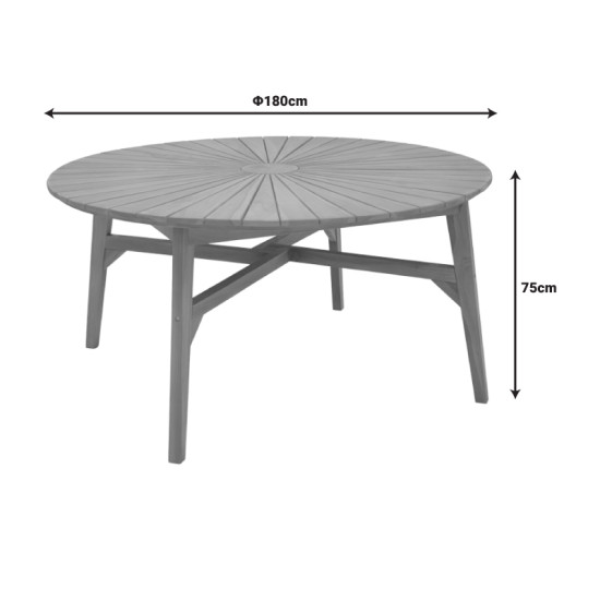 Τραπέζι Colen teak ξύλο σε φυσική απόχρωση Φ180x75εκ **