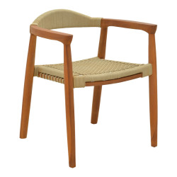 Πολυθρόνα Ganny teak ξύλο και pe σχοινί σε φυσική απόχρωση 61x58x71εκ **