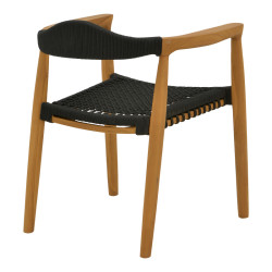 Πολυθρόνα Ganny teak ξύλο και pe σχοινί σε μαύρη απόχρωση 59x56x71εκ ** Πολυθρόνα Ganny teak ξύλο και pe σχοινί σε μαύρη απόχρωση 59x56x71εκ **