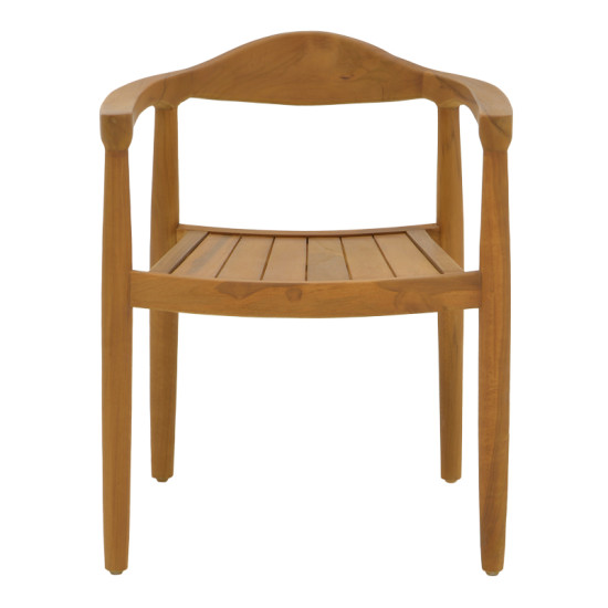 Πολυθρόνα Ganny teak ξύλο σε φυσική απόχρωση 59x56x71εκ **
