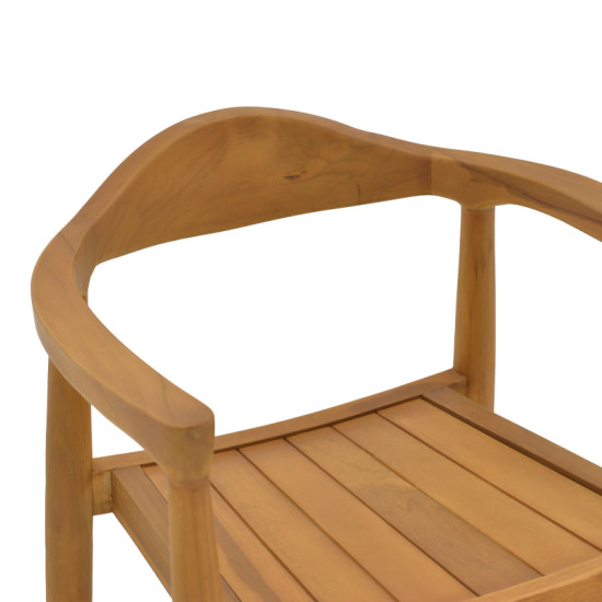 Πολυθρόνα Ganny teak ξύλο σε φυσική απόχρωση 59x56x71εκ **