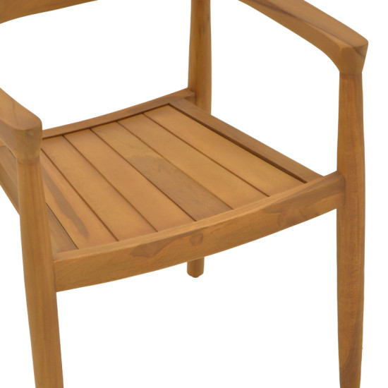 Πολυθρόνα Ganny teak ξύλο σε φυσική απόχρωση 59x56x71εκ **