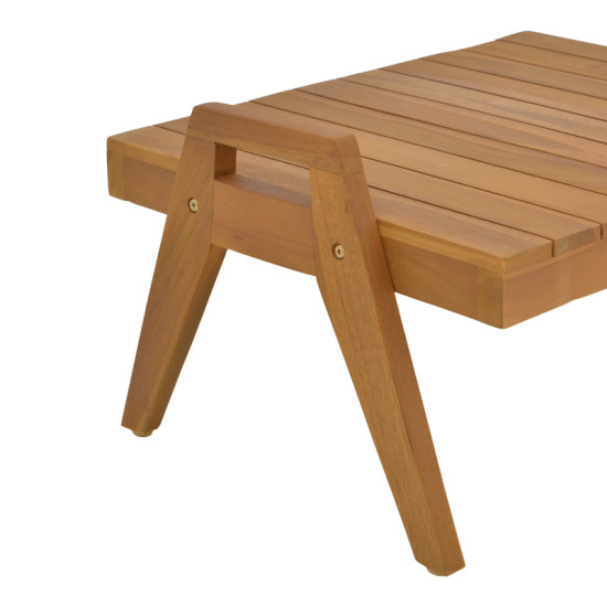 Τραπεζάκι ξαπλώστρας Kally teak ξύλο σε φυσική απόχρωση 66x49.5x34εκ **