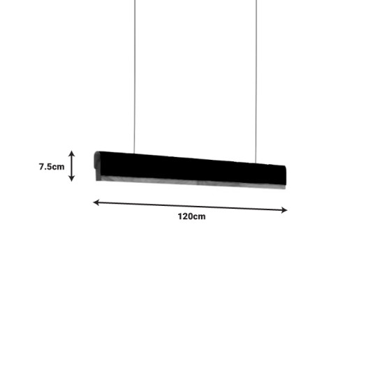 Φωτιστικό οροφής Rafmole led μαύρο μέταλλο-ξύλο 120x7.5εκ **