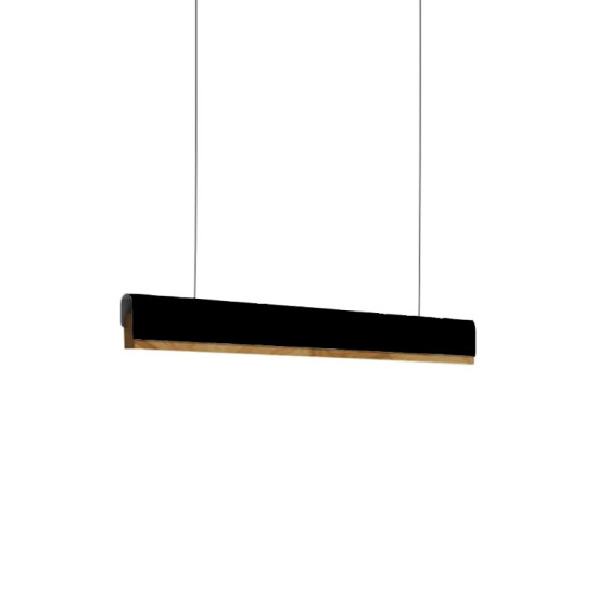 Φωτιστικό οροφής Rafmole led μαύρο μέταλλο-ξύλο 120x7.5εκ **