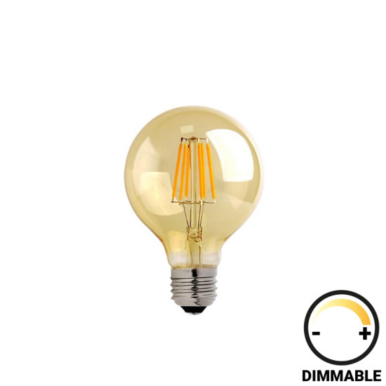 Λαμπτήρας LED G80 Bulb dimmable 8W E27 amber **