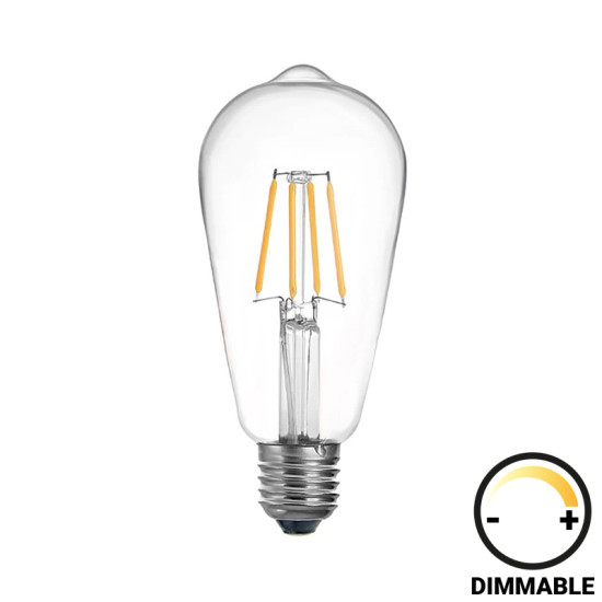Λαμπτήρας LED ST64 Bulb dimmable 4W E27 clear **