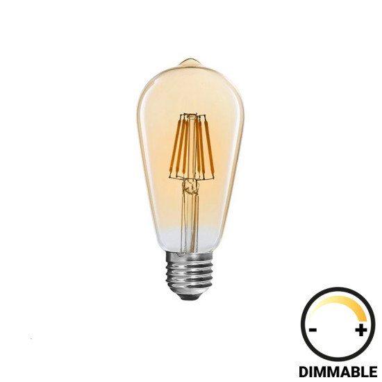 Λαμπτήρας LED ST64 Bulb dimmable 8W E27 amber **